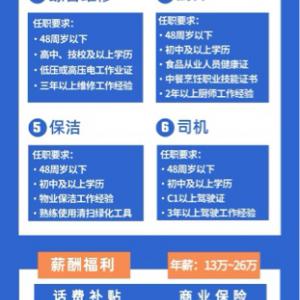 國際項(xiàng)目招聘經(jīng)理、維修、保潔、監(jiān)控、司機(jī)、廚師